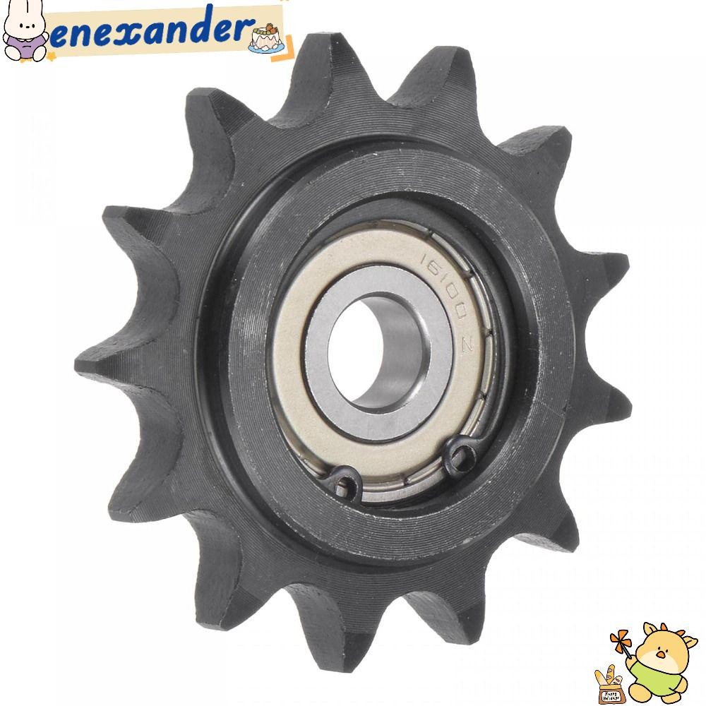 Enexander โซ่ Idler Sprocket, 10 มม.Bore 1/2 "Pitch C45 เหล็กคาร์บอนนูน Idler Gear, ใส่ 13 ฟันแบริ่ง Circlip สําหรับ ISO 08B โซ่|กําลังส่ง