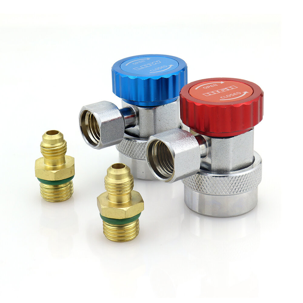 DSZH คอปเปอร์ วาล์วสำหรับเติมน้ำยาแอร์รถยนต์ ด้าน LOW และ ด้าน High พร้อมข้อต่อ รุ่น QC-19L , QC-19H