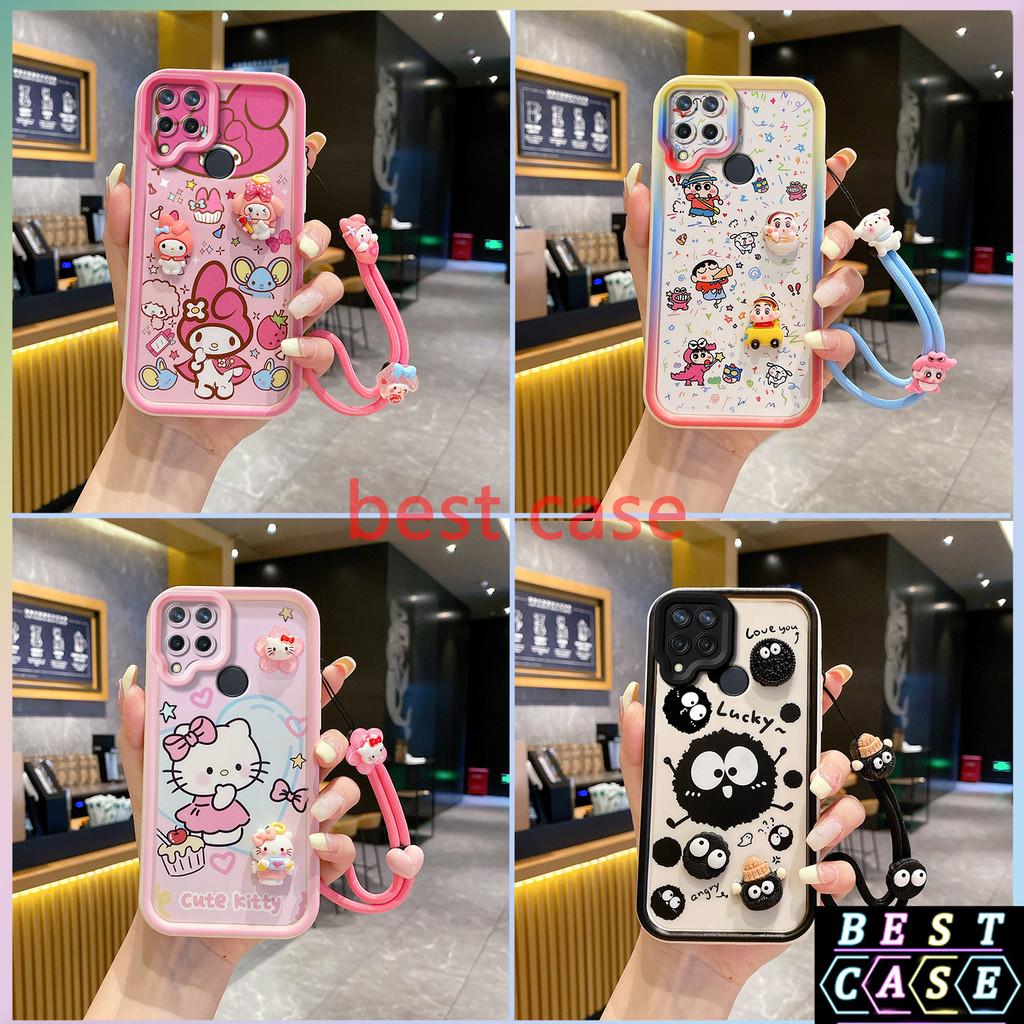 เคส Realme C25 เคส Realme C12 ,Realme C25S เคส Realme Narzo 30A เคส Cinnamoroll And ‌Hello Kitty สามมิติรูปตุ๊กตาเคสโทรศัพท์นุ่มน่ารัก XX-TYGZ