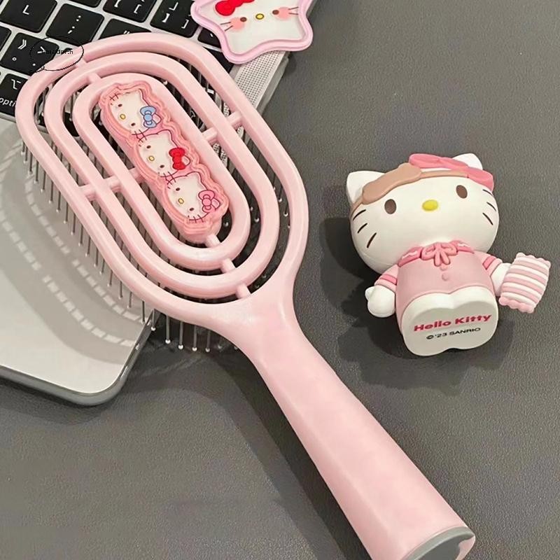 Parade Kawaii Hello Kitty Kuromi Cinnamoroll หวี Hollow หวีนวดยาวถุงลมนิรภัยหวีสําหรับสาวของขวัญวันเกิด TH