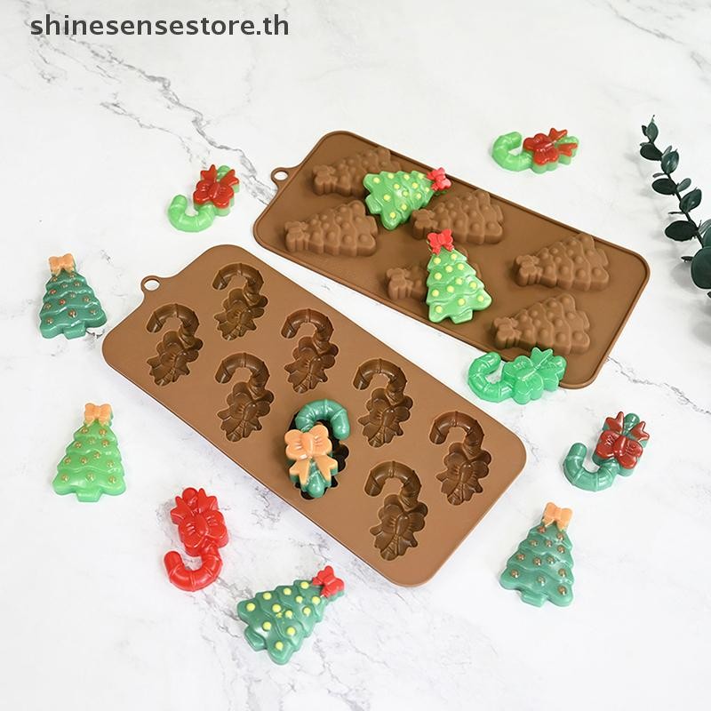 Shine Sweety เครื่องมืออบ Christmas Tree Bear Santa Claus Design ช็อกโกแลตแม่พิมพ์ซิลิโคน Candy Moulds ขนม Bakeware TH