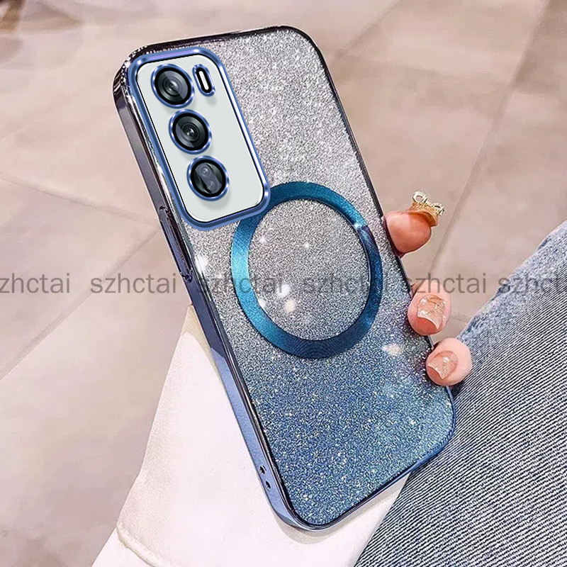 เคส OPPO Reno12 5G Reno 12 Pro 5G 11 5G 11F 10 10 Pro 7Z 5G 8Z 5G เคสกลิตเตอร์ชุบหรูหรา เคสโทรศัพท์กลิตเตอร์ชุบพร้อมแม่เหล็กดูดและเลนส์ป้องกันการตกสําหรับครอบคลุมเต็มรูปแบบ เคสโทรศัพท์ OPPO Reno12 5G Reno 12 Pro 5G 11 5G 11F 10 10 Pro 7Z 5G 8Z 5G - รูปที่ 4