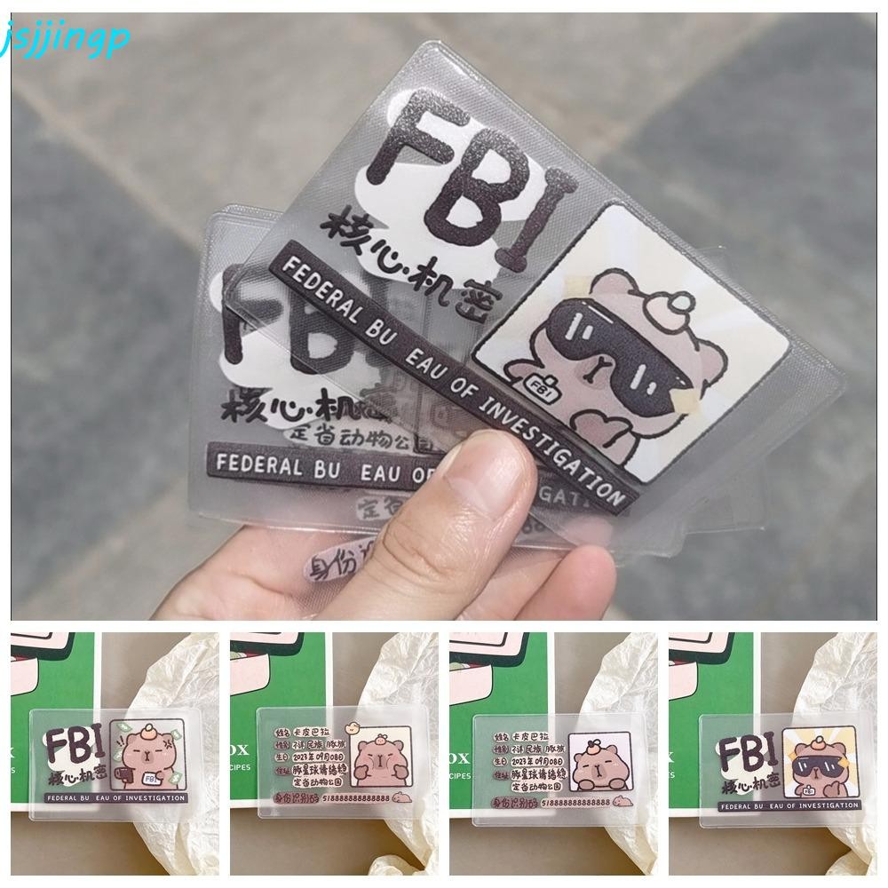 ปลอกบัตรประจําตัว JSJJINGP, ฝาครอบผู้ถือบัตรป้องกัน Capybara, การ์ตูนแบบพกพา Ins ที่ใส่โฟโต้การ์ดพลาสติกนักเรียน/หญิง
