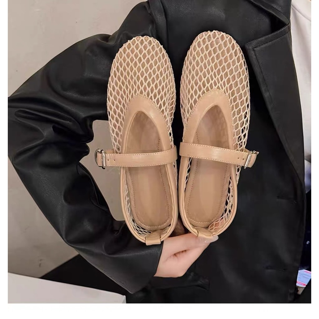 One for all พร้อมส่งจากไทย TX601 รองเท้าตาข่าย รองเท้าแตะตาข่ายกลวง, ส้น เตี้ย สบาย สไตล์เรโทร เหมาะสำหรับผู้หญิง - รูปที่ 3