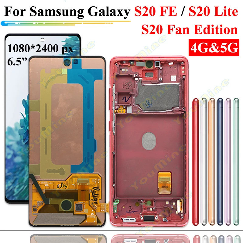 Super AMOLED สําหรับ Samsung Galaxy S20 FE 5G G781B G780G จอแสดงผล LCD หน้าจอสัมผัสสําหรับ Samsung S20 พัดลม Edition S20fe LCD