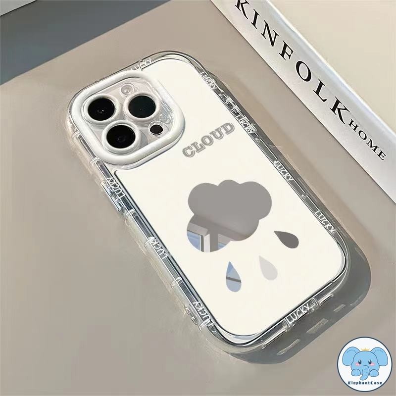 ผ้าคลุมกระจกดูเมคอัพฟุ่มเฟือยแบบเมฆหรูหราแบบง่ายๆ เคสไอโฟน 13 15 16 11 XR 14 12 Pro Max 16 15 14 8 7 Plus X XS Max SE