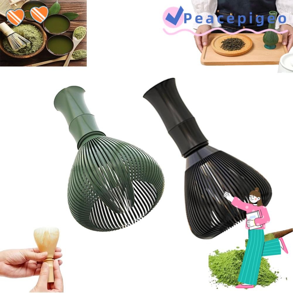 Peacepigeo Matcha Whisk, ABS พร้อมที่ปัดเรซิ่น, ปัดผงชาเขียวเกรดอาหารแบบใช้ซ้ําได้