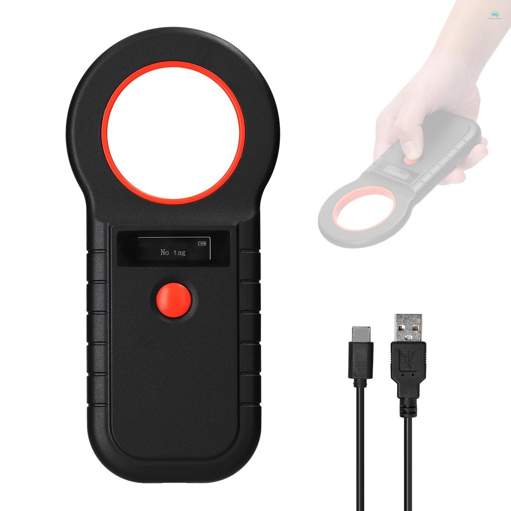 Yb1 อิเล็กทรอนิกส์แท็ก readerPet Microchip Reader เครื่องสแกนเนอร์ไร้สาย RFID Handheld Chip Scanner ชาร์จสัตว์แท็กเครื่องสแกนเนอร์พร้อมจอแสดงผล OLED รองรับ EMID FDX-B (ISO11784/85) 128 Dat