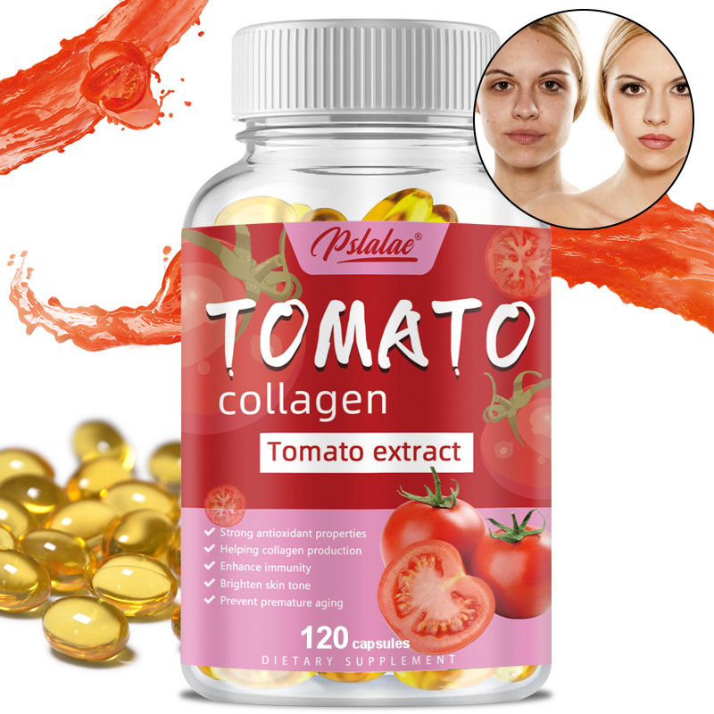 Pslalae Tomato collagen Capsules - อุดมไปด้วยวิตามิน C, E และ A - ส่งเสริมการผลิตคอลลาเจนและกระชับผิ