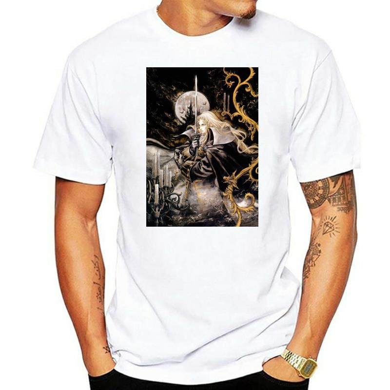 Castlevania Symphony Of The Night Alucard V2 เสื้อยืดเกมสีดําขนาด S - 3Xl สําหรับเยาวชนกลางอายุเสื้อ