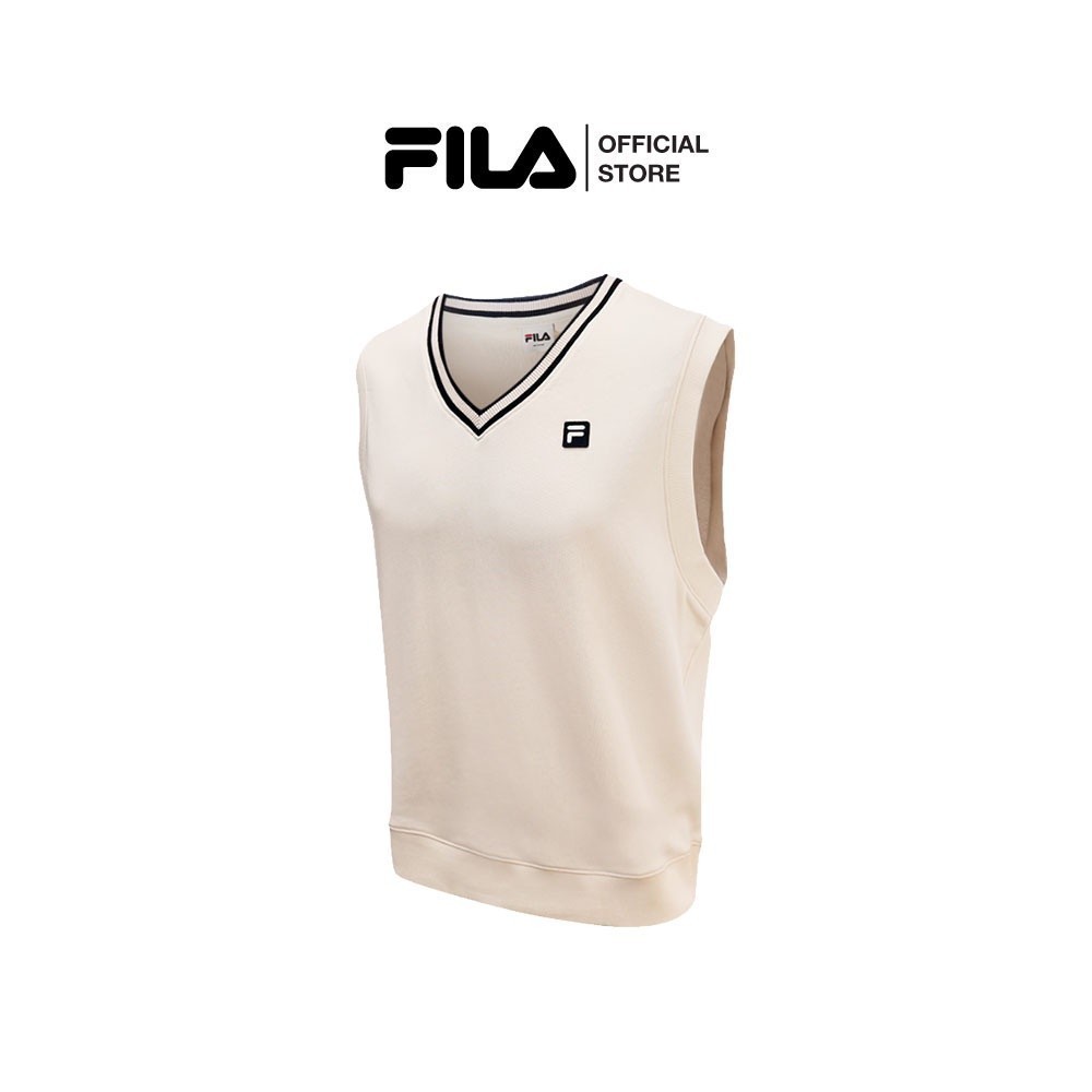 FILA เสื้อกั๊กผู้ใหญ่ Heritage V-Neck รุ่น FW2VTF4334X - CREAM