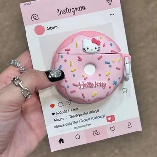 แมวน่ารัก Doughnut หูฟังสําหรับ Airpods 1/2/3/Pro 2 AirPods 4 Anti-lost หูฟังไร้สายบลูทูธชุดหูฟัง Dirt Resistance ฝาครอบป้องกัน