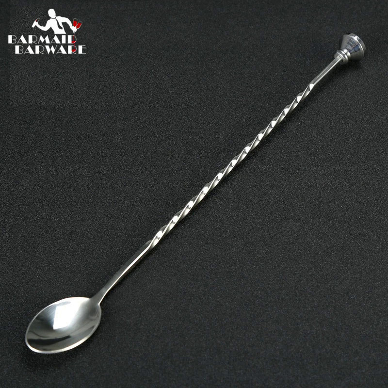 29cm Stainless Steel Cocktail Bar Spoon Spiral Pattern Bar Teadrop Spoon Stir Spoon Bar Tool Bartend