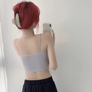#290 พร้อมส่ง ชุดชั้นในสายเดี่ยว แบบร่อง แนวชิคๆ ชุดชั้นในสตรี พร้อมแผ่นรองหน้าอก มี 12 สี