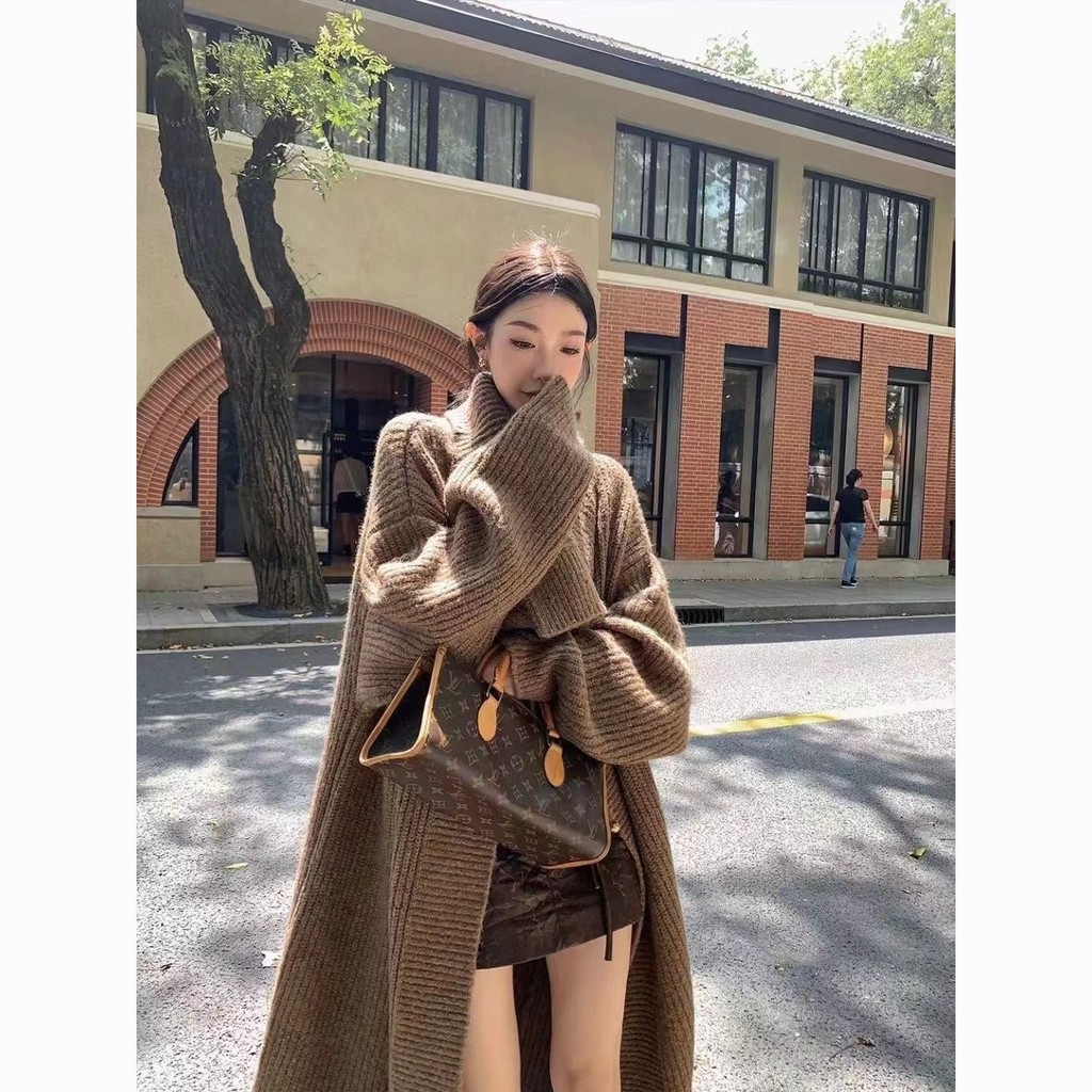 เสื้อโค้ทเสื้อถักฤดูใบไม้ร่วงฤดูหนาวอารมณ์เวอร์ชั่นเกาหลีทั้งหมด-