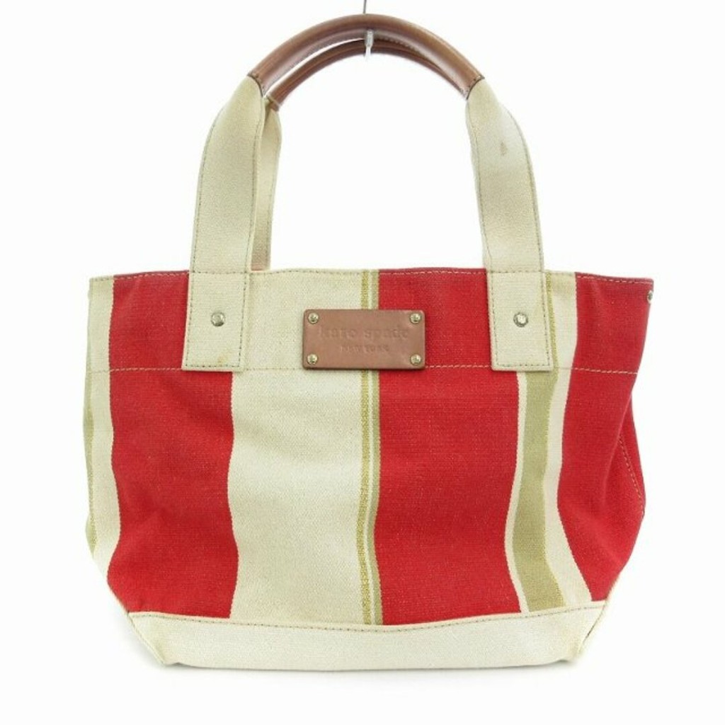 Kate spade กระเป๋าถือ tote canvas สีเบจหลากสี ส่งตรงจากญี่ปุ่น มือสอง
