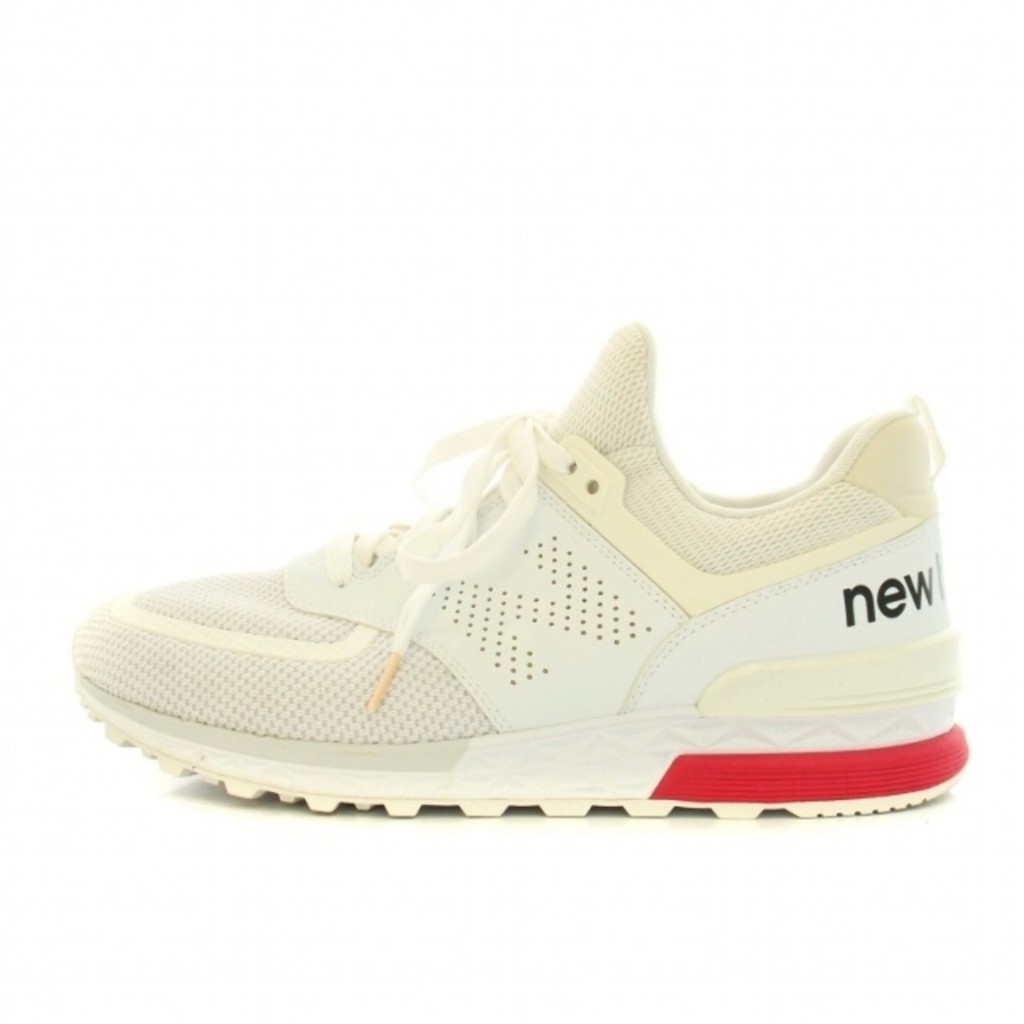 New Balance Ms574Pcw รองเท้าผ้าใบ Us 10.5 สีขาวสีแดง ส่งตรงจากญี่ปุ่น มือสอง
