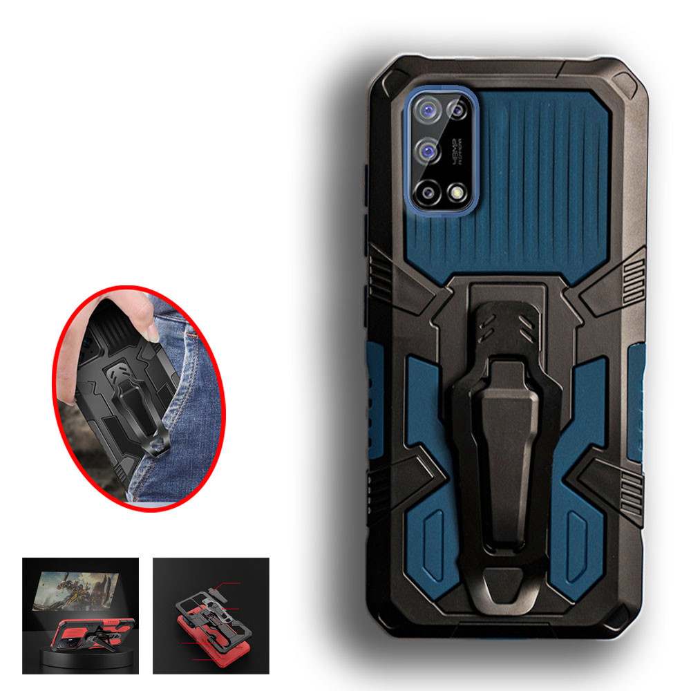 Realme 7 5G Narzo 30 Pro RMX2111 RMX2117 Heavy Duty Military Grade Buckle Hard Protection Shock Proof Grip ทนทานเคสโทรศัพท์สองชั้นฝาหลัง