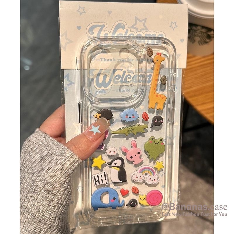 Iphone 16 15 14 13 12 11 Pro Max X XR XS Max 7 8 Plus SE2020 เคสโทรศัพท์การ์ตูนน่ารัก Hi Zoo Clear Soft Cover