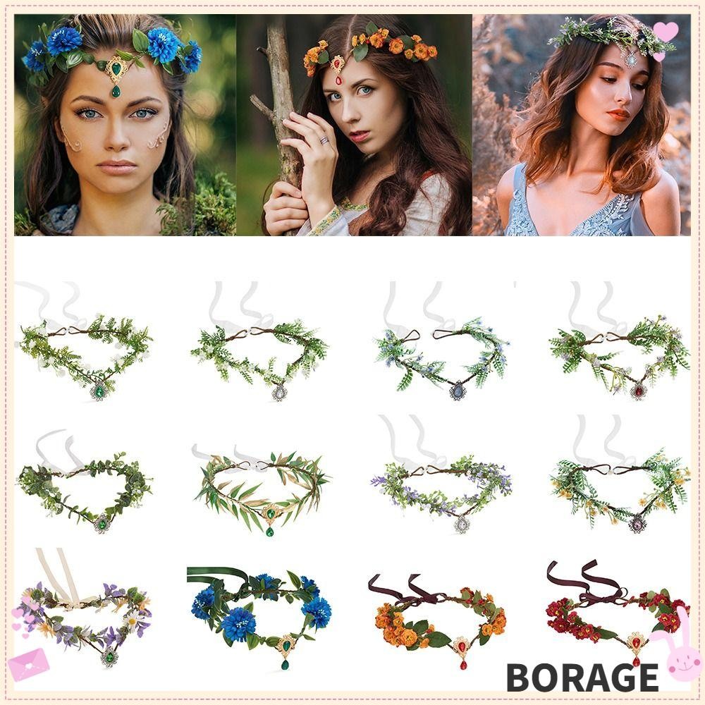 Borag Elf Headpiece,ฮาโลวีนเครื่องแต่งกายคอสเพลย์Fairy Flower Leaf Crown,คริสต์มาสของขวัญผู้หญิงPhotoshootงานแต่งงานElvenเจ้าหญิงTiara