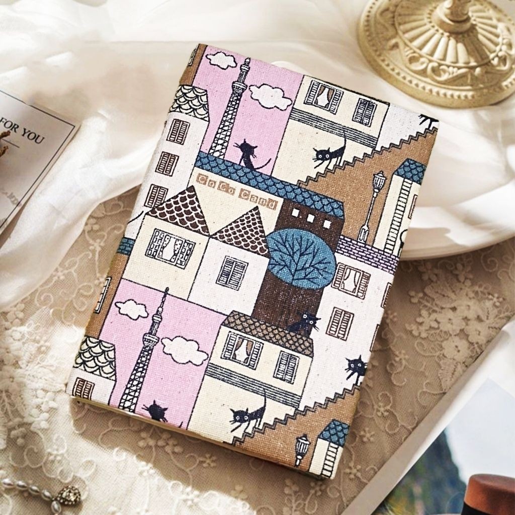 City Cat ผ้า Slipcase ญี่ปุ่นปรับ A5 A6 โน้ตบุ๊คด้านใน Core แขนป้องกันปกหนังสือเสื้อแจ็คเก็ตของขวัญ