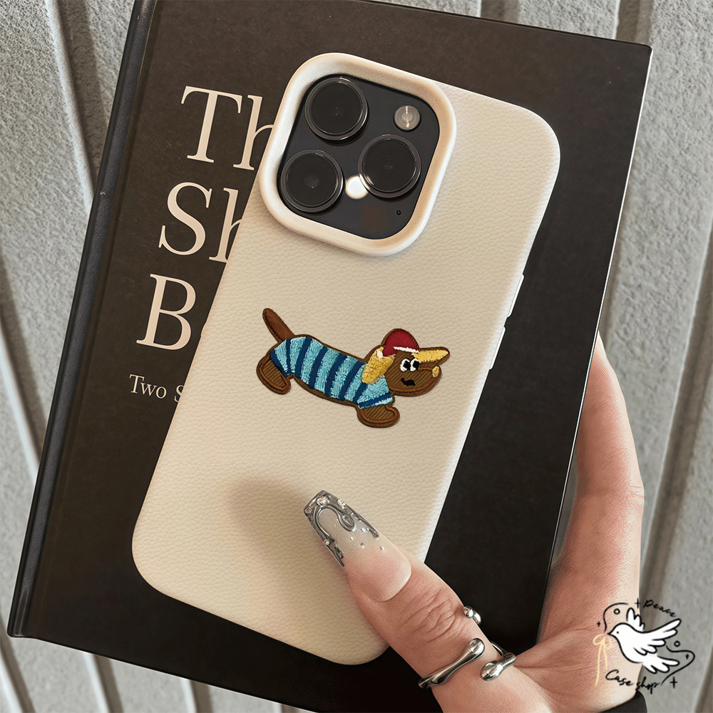 COD-ในไทย การ์ตูนลูกสุนัข สําหรับ iPhone 8 X 11 12 13 14 15 16 Pro Max Case เคสโทรศัพท์พื้นผิวลิ้นจี่ กันกระแทก Unisex – โปรปัง