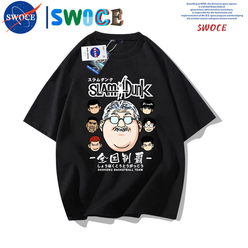 เสื้อยืดแขนสั้น Slam Dunk Coach Anxi สไตล์ญี่ปุ่น สำหรับวัยรุ่น ใส่สบาย เหมาะกับหนุ่มสาว ทำจากผ้าฝ้ายแท้
