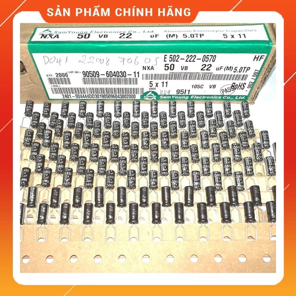 [ 20 ชิ้น ] CAPACITOR 50V 22UF Size: 5x11mm SAMYOUNG (50V22UF 50V 22UF50V )