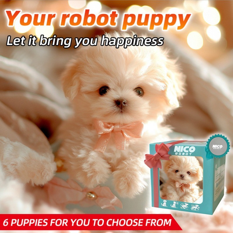 New คุณภาพสูงแฟชั่น Plush Robot Puppy Walking Interactive จําลอง Puppy Tail Waging Barking Puppy Plu