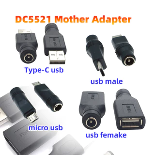 ของมาใหม่！หัวแปลง DC Jack Adapter 5.5x2.1mm อะแดปเตอร์แจ็คเชื่อมต่อ DC Type-C ตัวเมีย/USB 2.0ตัวเมีย ตัวผู้/Micro