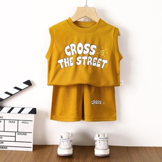 สินค้าใหม่ประจำฤดูร้อน เสื้อแขนกุดเด็ก ชุดกีฬาเด็ก เซทเสือ+ก…