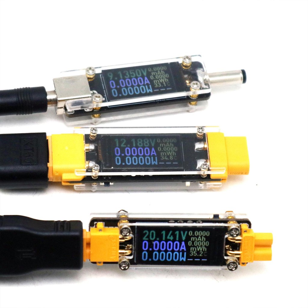20A Bidirectional แรงดันไฟฟ้า Current Power Meter XT60 XT30 DC5V 12V 24V 36V BMS Drone RC แบตเตอรี่ชาร์จ Charger Discharger Tester