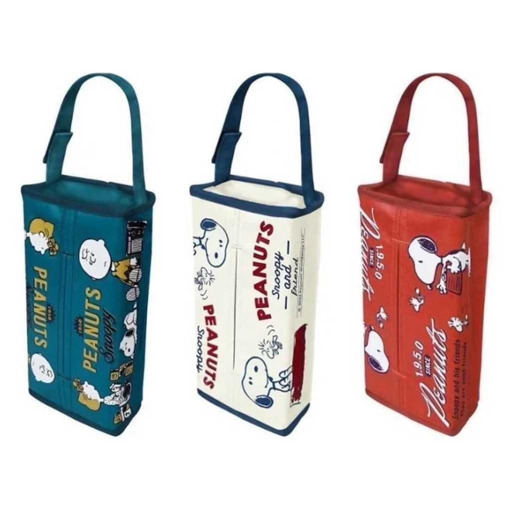 ส่งจากไทย กล่องใส่กระดาษทิชชู่ Snoopy Peanuts สำหรับแขวนในรถ งานญี่ปุ่น มาใหม่ วัสดุเป็นหนัง PU ฟอกนุ่ม ขนาด 13×25×5 cm