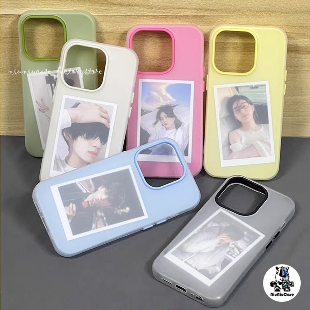 ใหม่Candyสีทึบ 2in1 สามารถวางการ์ดสําหรับ For IPhone 11 13 15 12 16 14 Pro Max XR 7 8 6 Plus X XS เคส ขนมเยลลี่เรียบง่าย