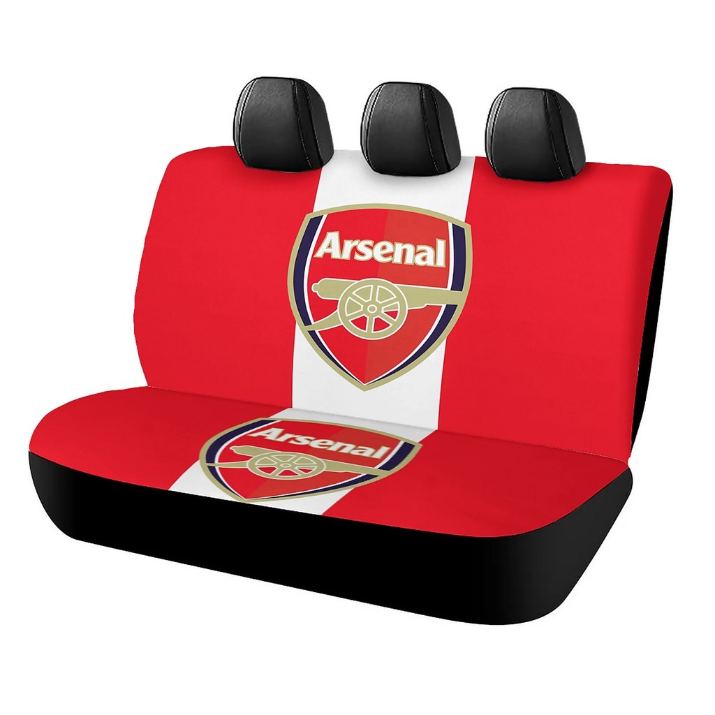 ผ้าคลุมเบาะรถยนต์ Arsenal FC ฝาครอบป้องกันเบาะหลังสากลสําหรับรถเก๋ง/SUV