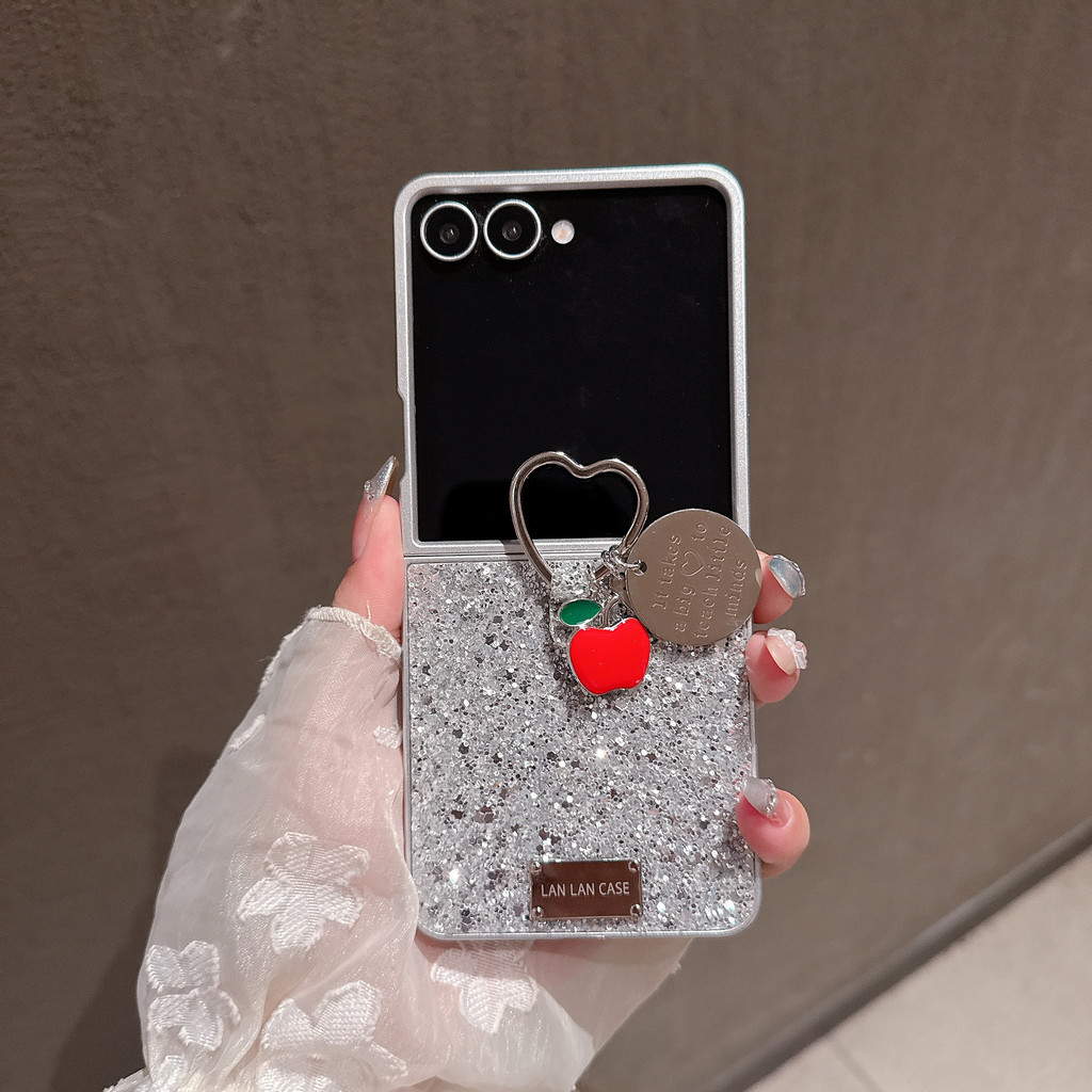 Flip7 sliver เพชรหัวใจแหวน Flip6 Samsung Galaxy Z Flip8 กรณีน่ารัก Pura XCase ค้นหา N3 flip Z Flip 3 Flip 4 5G hard กันกระแทกโทรศัพท์ความคิดสร้างสรรค์กรณีปก