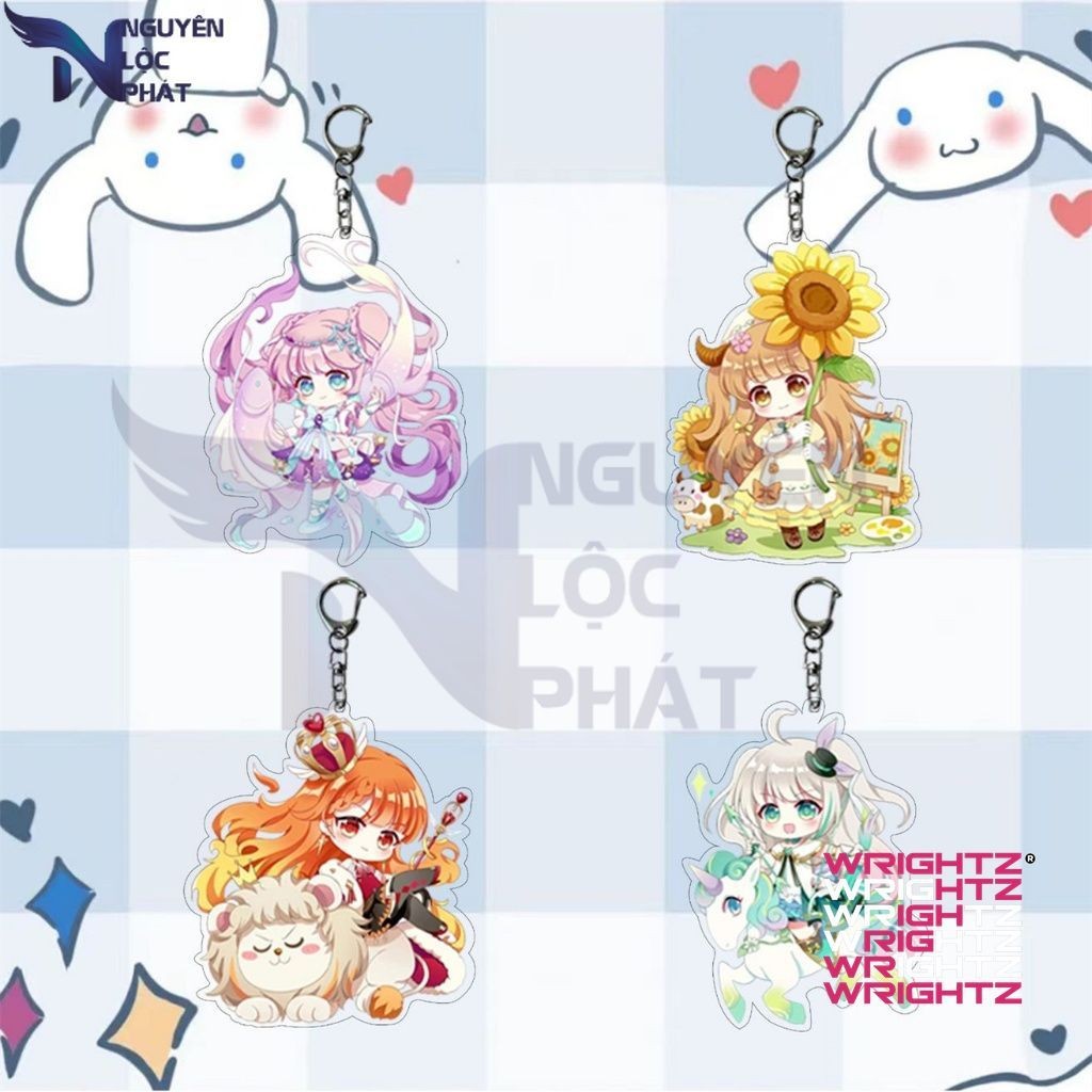 การ์ตูนน่ารัก 12 Zodiac Signs พวงกุญแจอะคริลิค nlp shop WrightZ