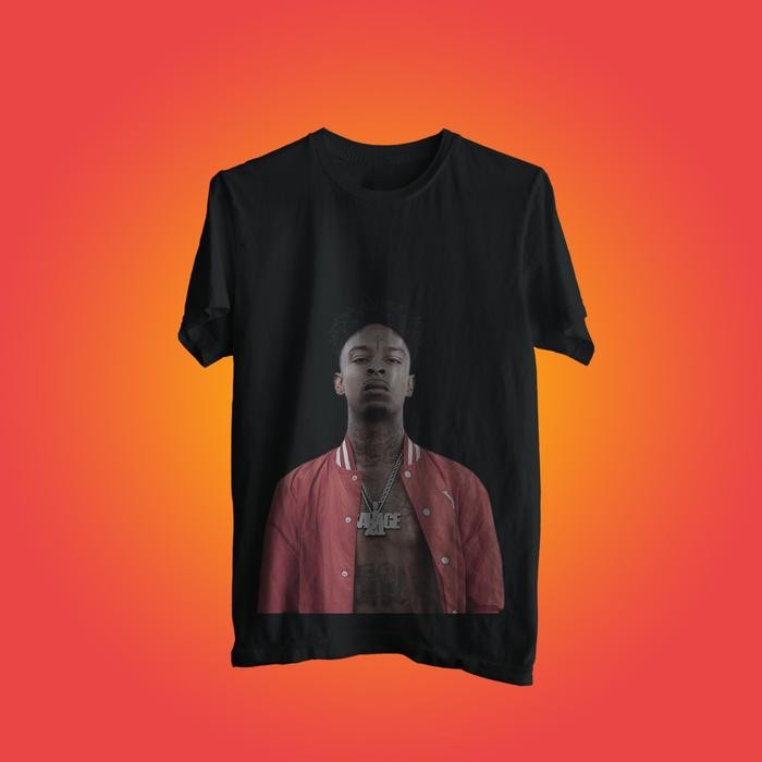 (TOP) 21 SAVAGE - FACE BOX - สีดํา, S