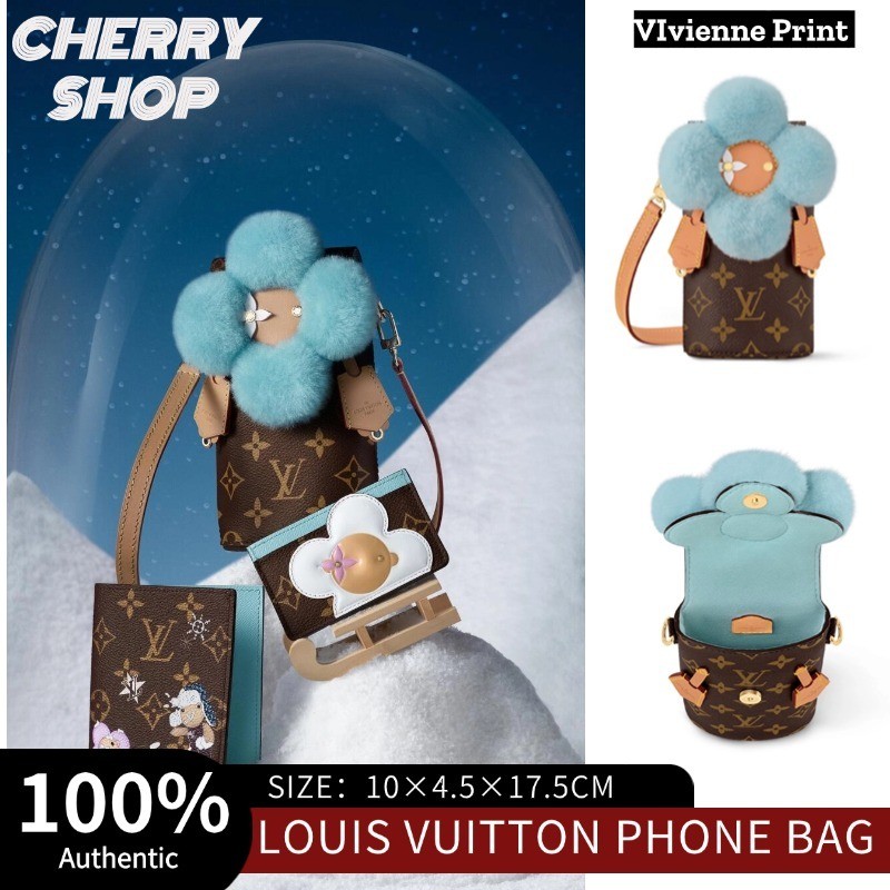 🍒🍒กระเป๋าโทรศัพท์มือถือพิมพ์ลาย Louis Vuitton VIvienne กระเป๋า Louis Vuitton🍒🍒