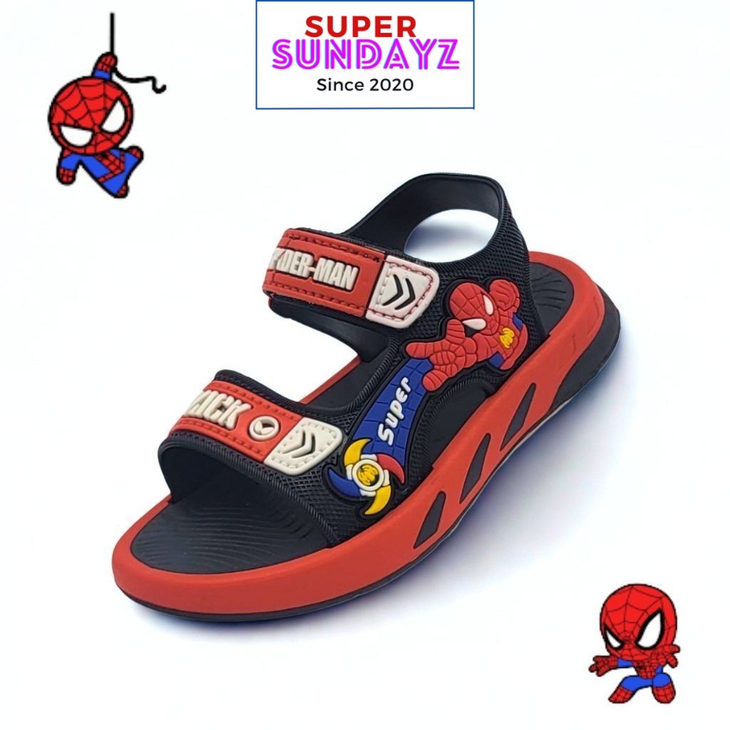 อายุ 4.5-7Yrs Spiderman Boy รองเท้าแตะเด็กรองเท้าแตะขนาด 26-30 รองเท้าแตะ Selipar Budak by SuperSund