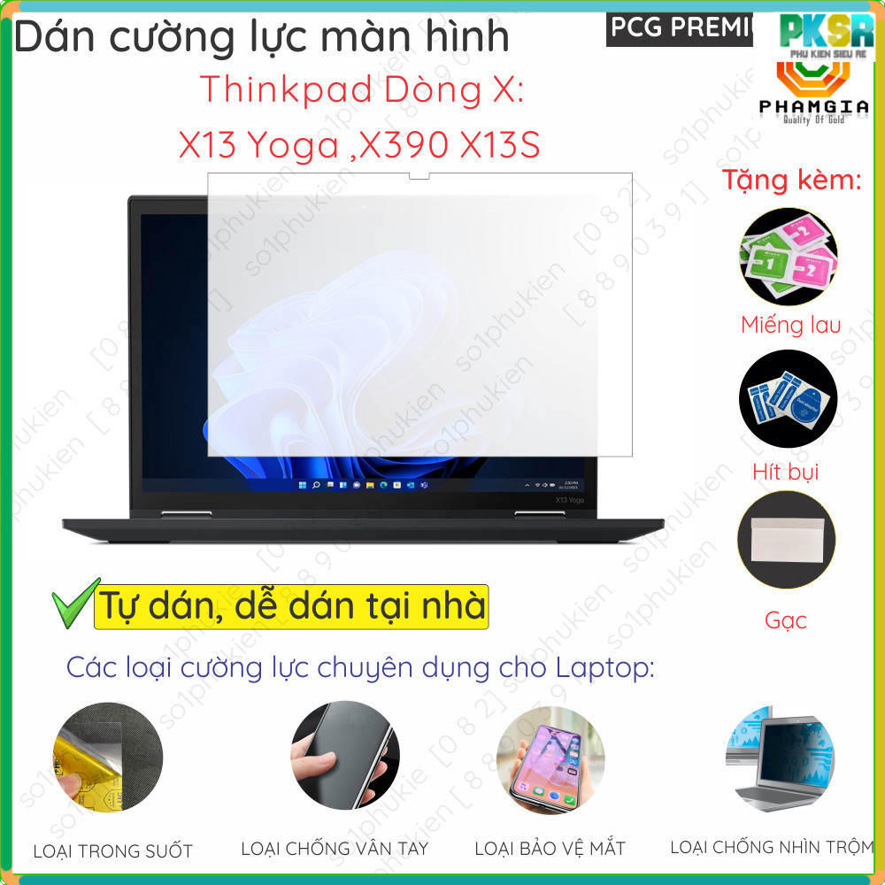กระจกนิรภัยกันรอยหน้าจอสําหรับ Thinkpad X13 X12 Yoga gen 1 2 3 4 ที่ถอดออกได้, X390 X13S, L380 L390 