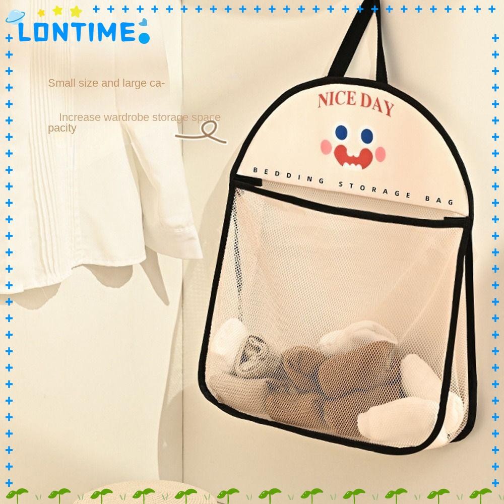 LONTIME ถุงตาข่ายเก็บ,ชุดชั้นในถุงเท้าถุงเก็บครัวแขวนถุงตาข่าย,แบบพกพานํามาใช้ใหม่ความจุขนาดใหญ่ถุงขยะสิ่งประดิษฐ์จัดเก็บ