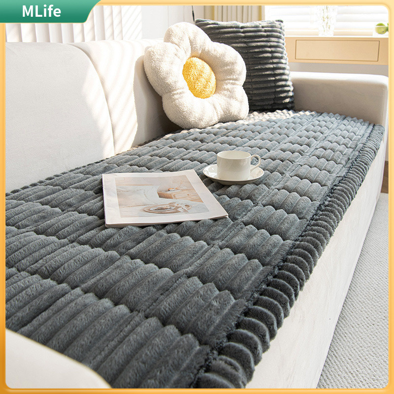 【MLife】ผ้าลูกฟูก โซฟา ผ้ากํามะหยี่ขนนิ่ม เบาะโซฟา 1 2 3 4 ที่นั่ง หนา ใหม่ กันลื่น เบาะรองนั่ง ปลอกโซฟา ราคา ถูกที่สุด ดีลบีเคเค แกลเลอรีภาพที่ 9