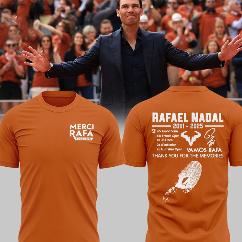 เสื้อยืดนักเทนนิสระลึก Rafael Nadal ปี 2001-2025 สำหรับทุกไซส์
