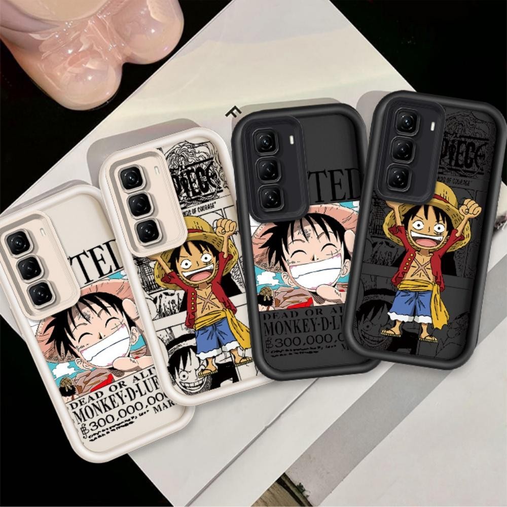 ปลอกคู่โทรศัพท์สําหรับ INFINIX HOT 60 HOT 60i HOT 50 PRO Plus 4G INFINIX HOT 50 4G 5G HOT 50 PRO + 4G INFINIX X6720 X6882 X6880 น่ารักการ์ตูนซิลิโคน Luffy กันกระแทกกรณี