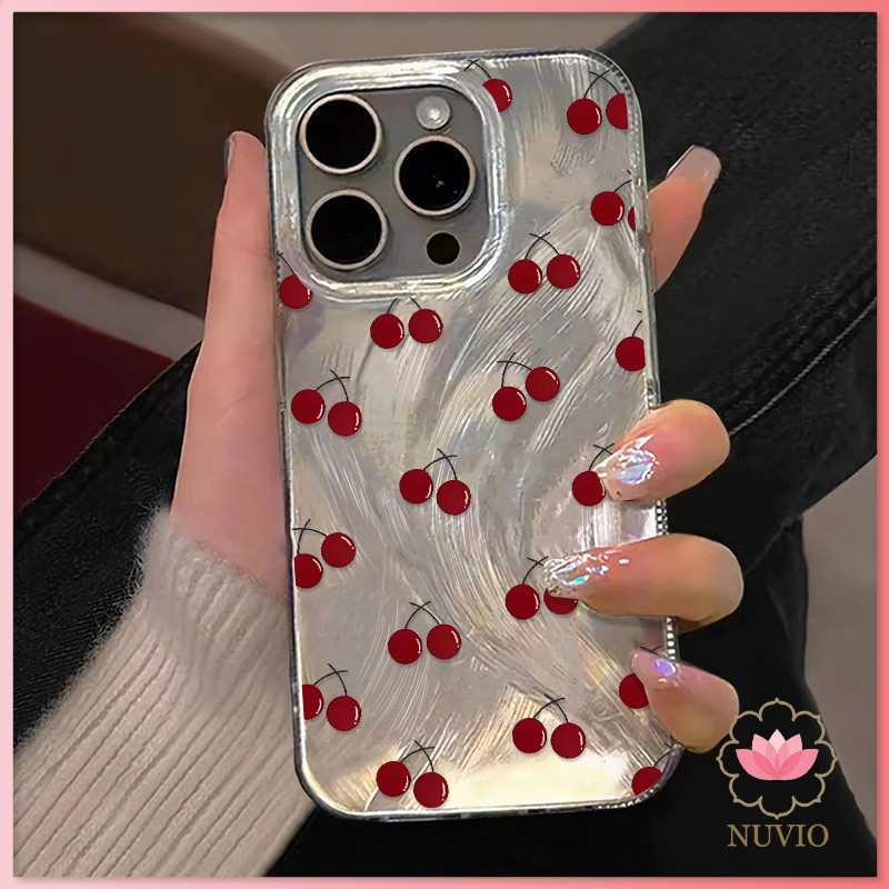 เคสไอโฟน 11 13 เคส เชอร์รี่ Case For iPhone 11 12 13 14 15 Pro X XR XS MAX 7 8 Plus SE เคสโทรศัพท์ เคสไอโฟนสวยๆ