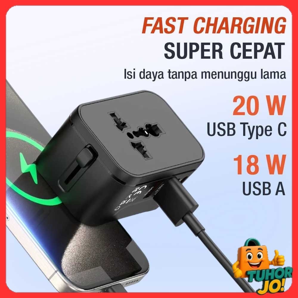 LENCENT Universal Travel Adapter Multi Port USB Type C UK EU USA 20W - HHT205