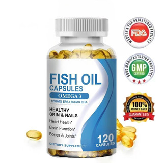 Fish Oil Capsules with EPA&DHA Supports Heart, Brain, Joints & Skin Care Improves 120pcs