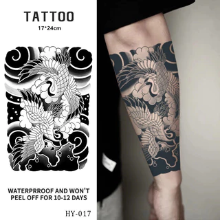 สติ๊กเกอร์รอยสัก Tattoo ขนาด 48x34 cm และ 17x24 cm กันน้ํา ลายtemporary ที่ติดได้นานถึง15วัน