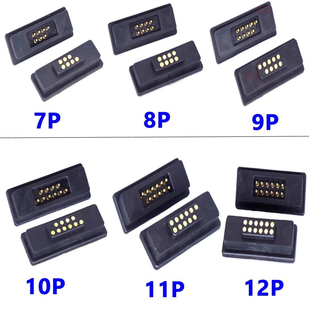 1 ชุด 2A กันน้ําแม่เหล็ก Pogo Pin Connector 6Pin 7Pin 8Pin 9Pin 10Pin 11Pin 12Pin ชายหญิงฤดูใบไม้ผลิ